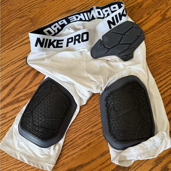 Nike White Pro Hyperstrong hard plate football shorts. - Picture 1 of 8